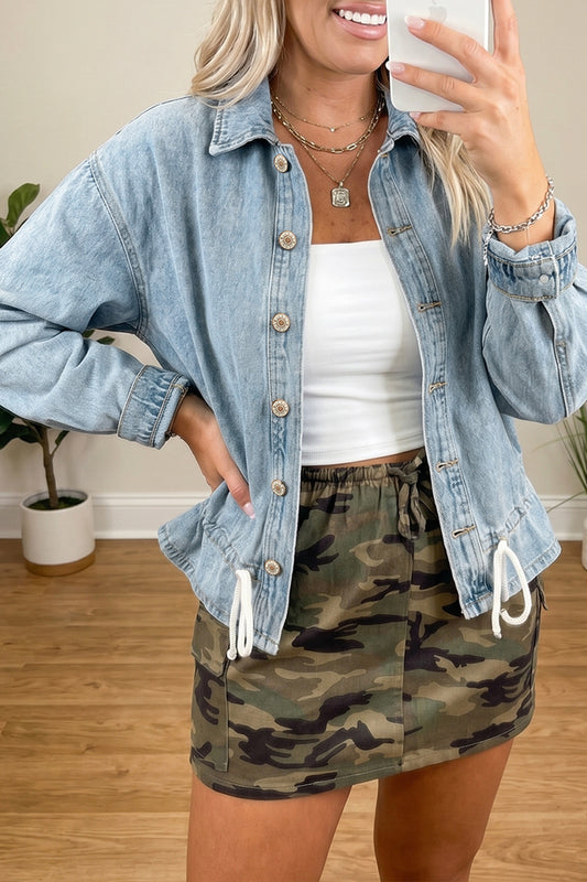Willow Drawstring Denim Jacket - PRE ORDER