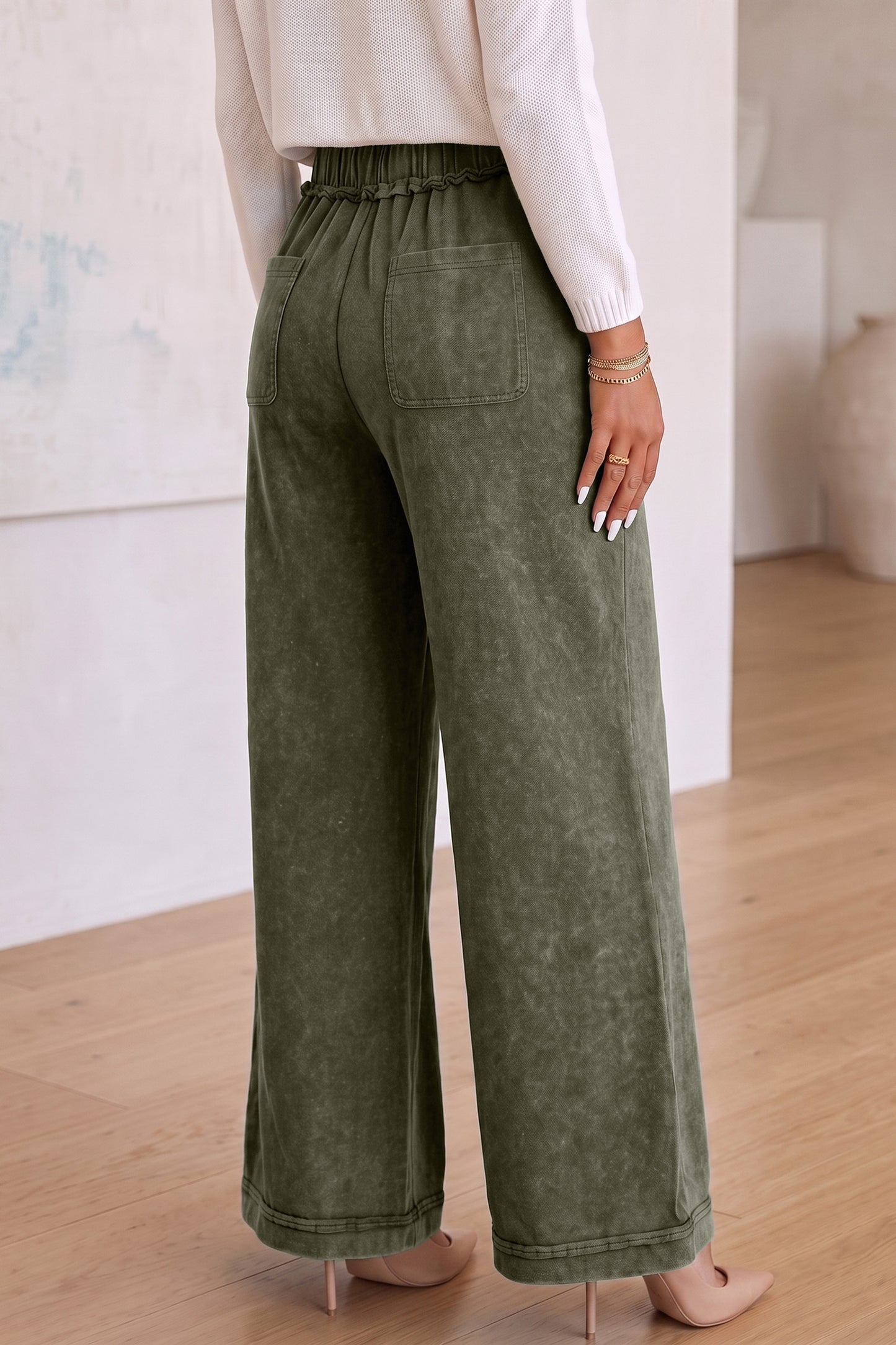 Olive Trail Wide Leg Pants - PRE ORDER