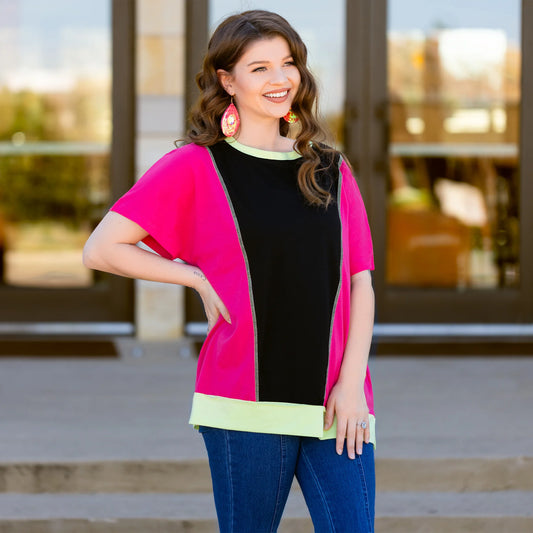 Pop & Play Color block Top