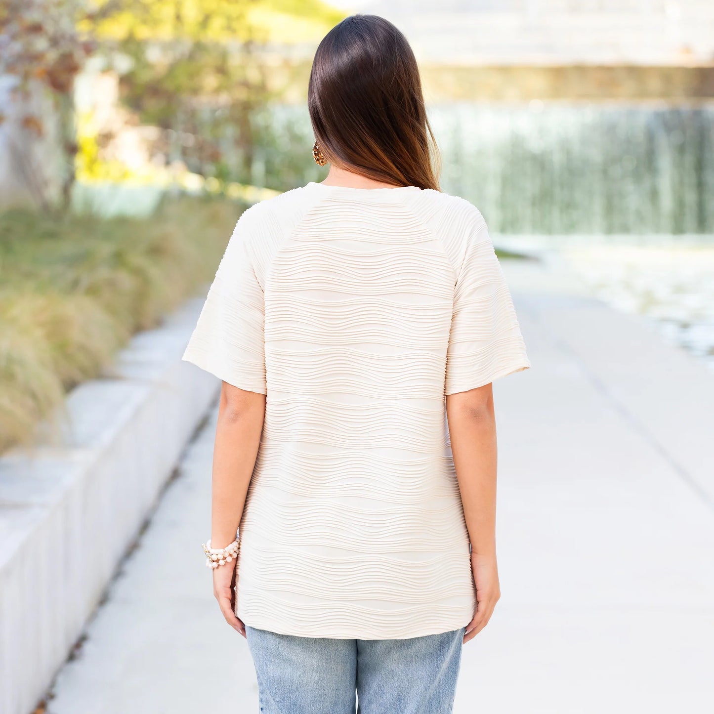 Waves of Style Top in Cream