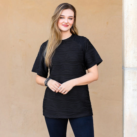 Waves of Style top in Black