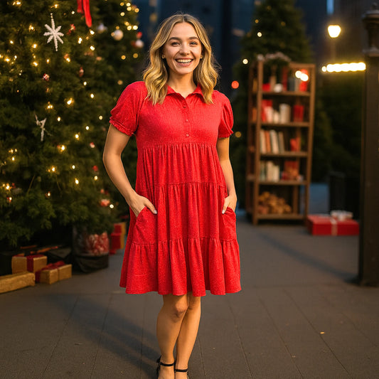 Holiday Glow Tiered Dress