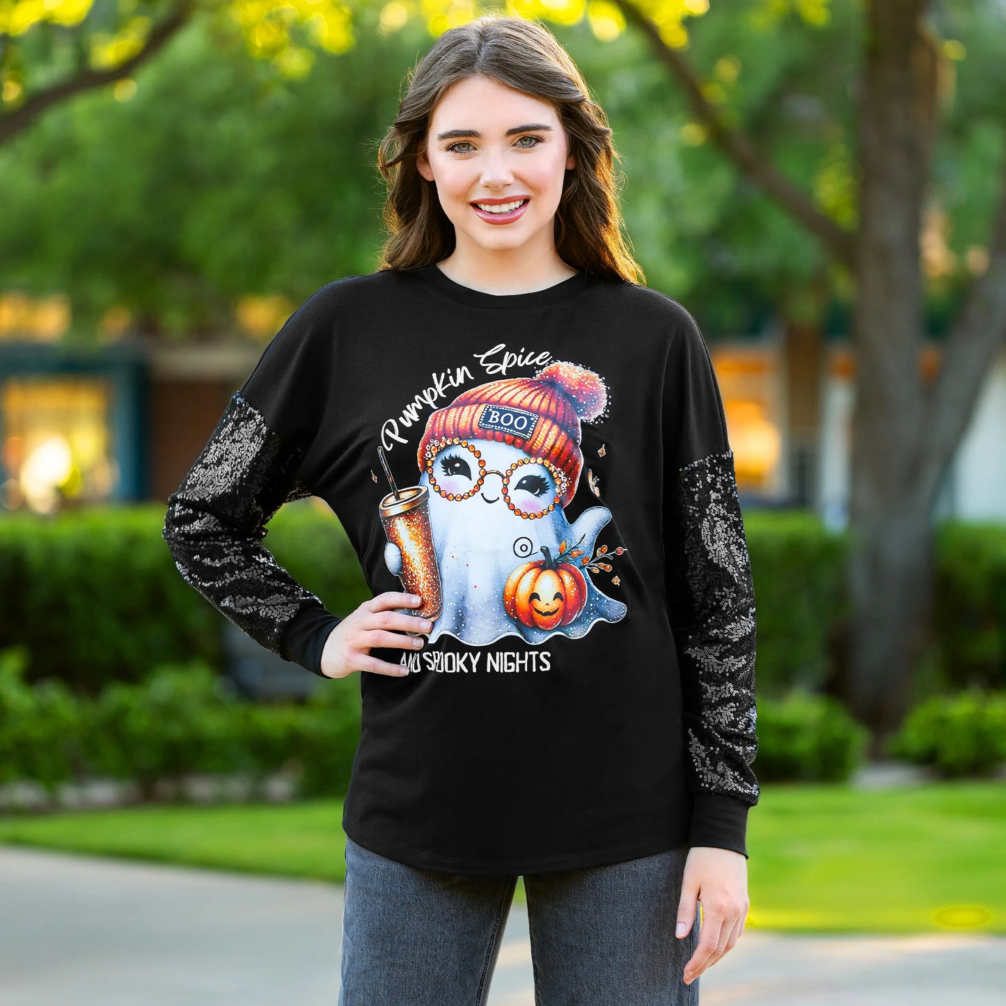 Pumpkin Spice Sparkle Top