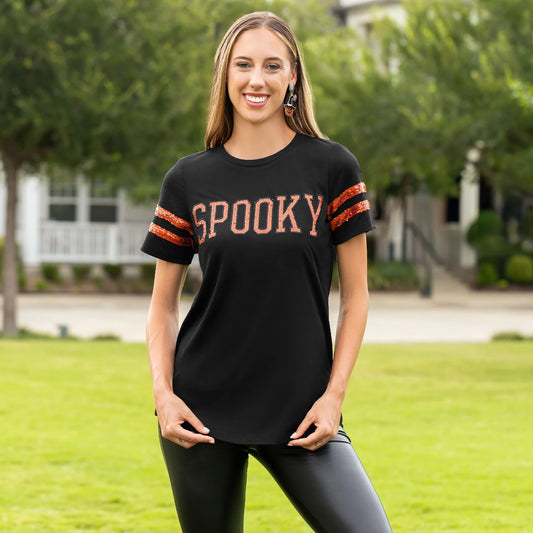 Sparkle Spooky Varsity Top
