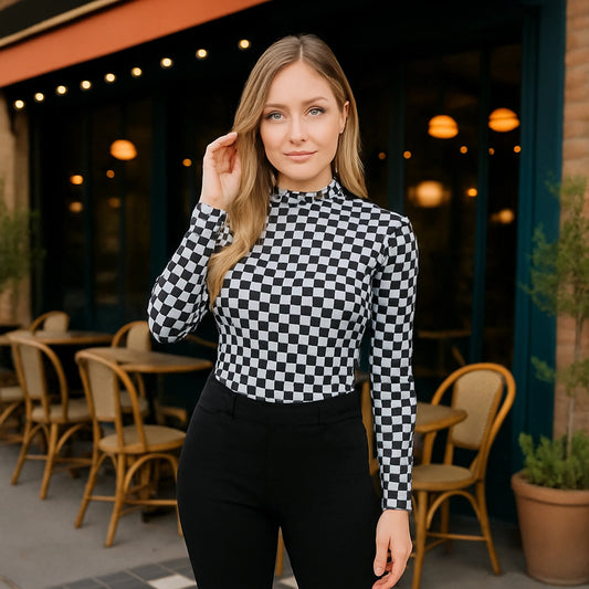 Monochrome Magic Mesh Top