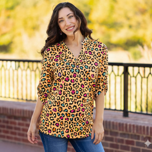 Wild Bloom Leopard Top
