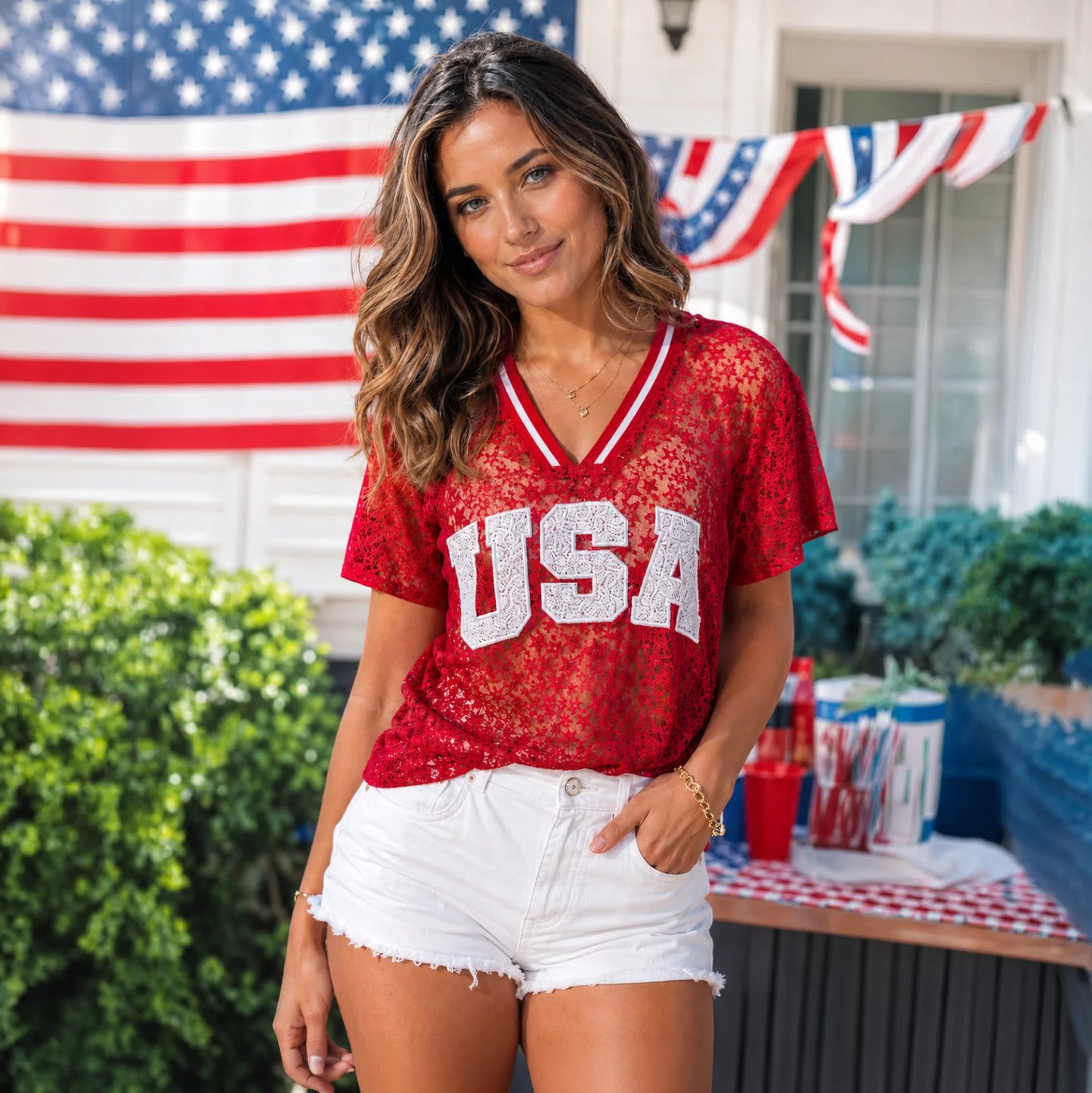 Liberty Lace USA Top