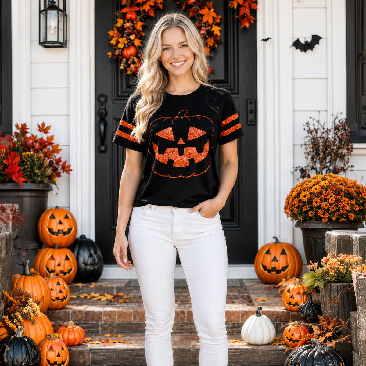 Spooky Sparkle Pumpkin Tee