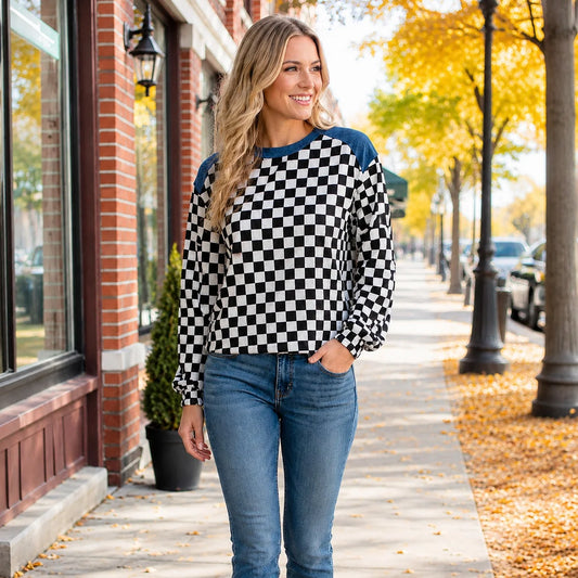 Denim Days Check Top