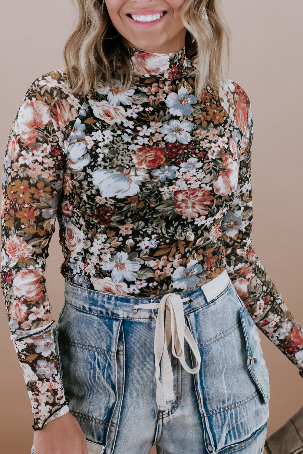 Autum Bloom Mesh Top