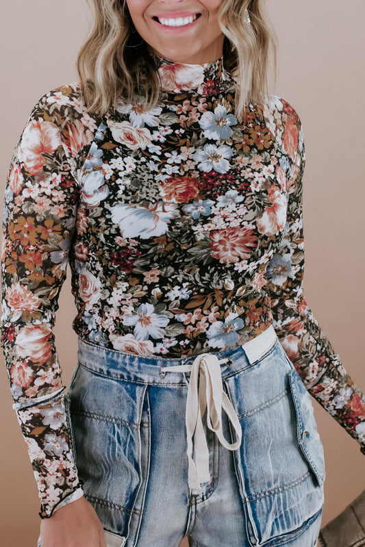 Autum Bloom Mesh Top