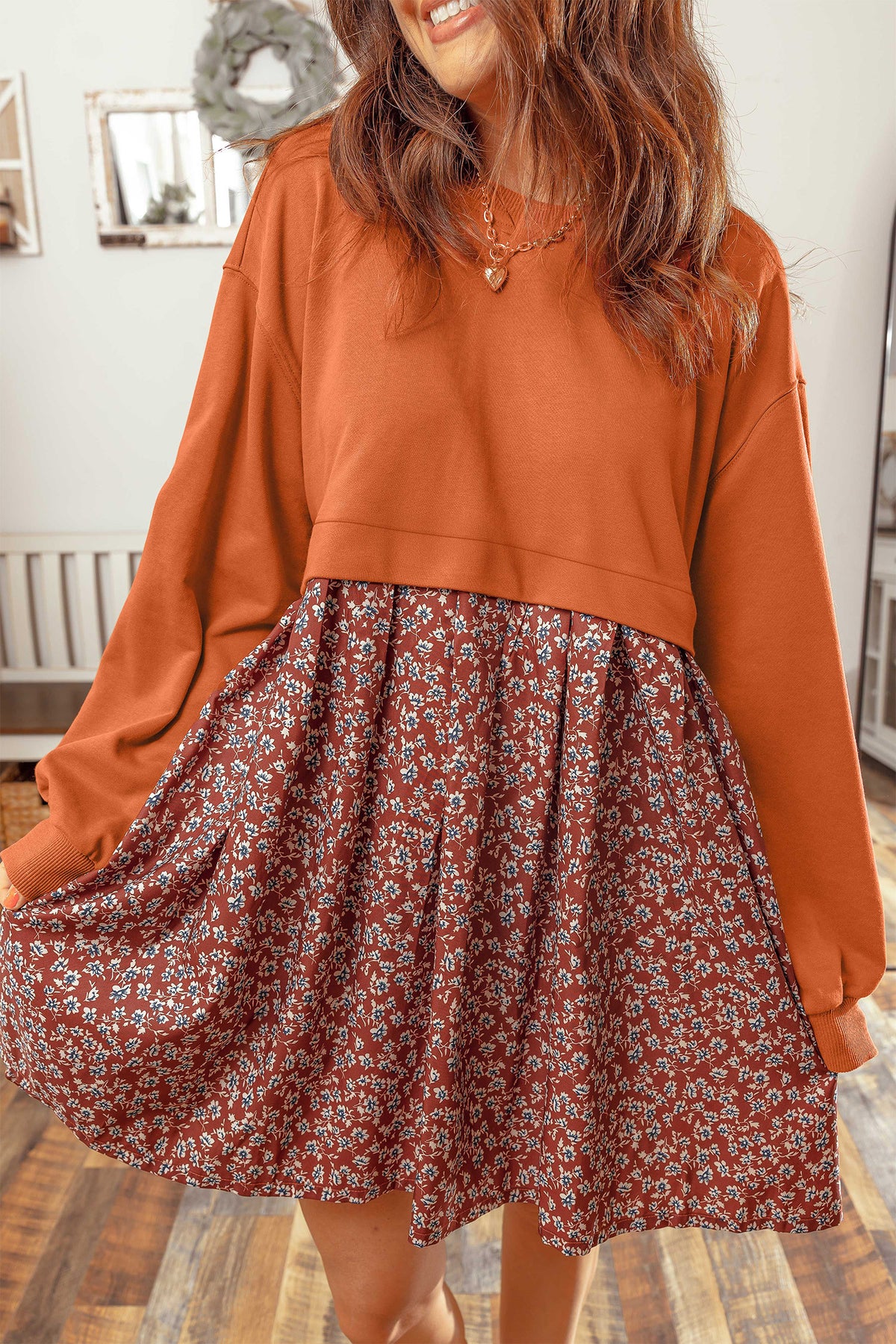 Cinnamon Harvest Floral Dress - PRE ORDER