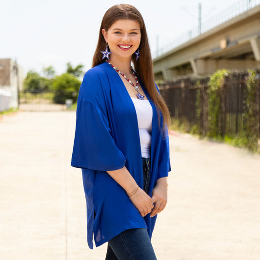 Meadow Mist Duster - in Royal Blue