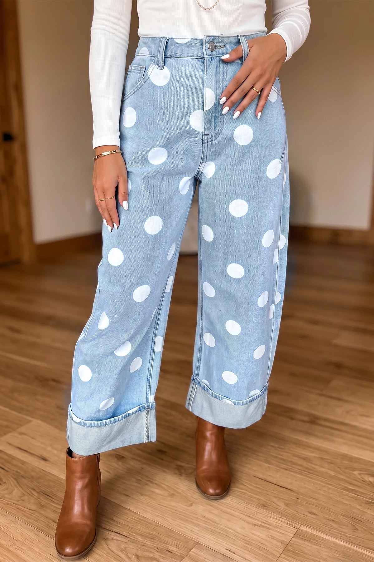 Dotty Denim Ankle Pants - PRE ORDER