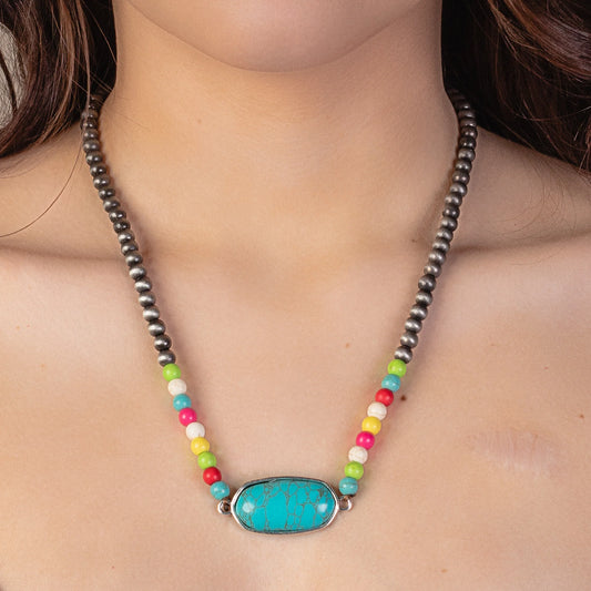 Turquoise Charm Choker Necklace