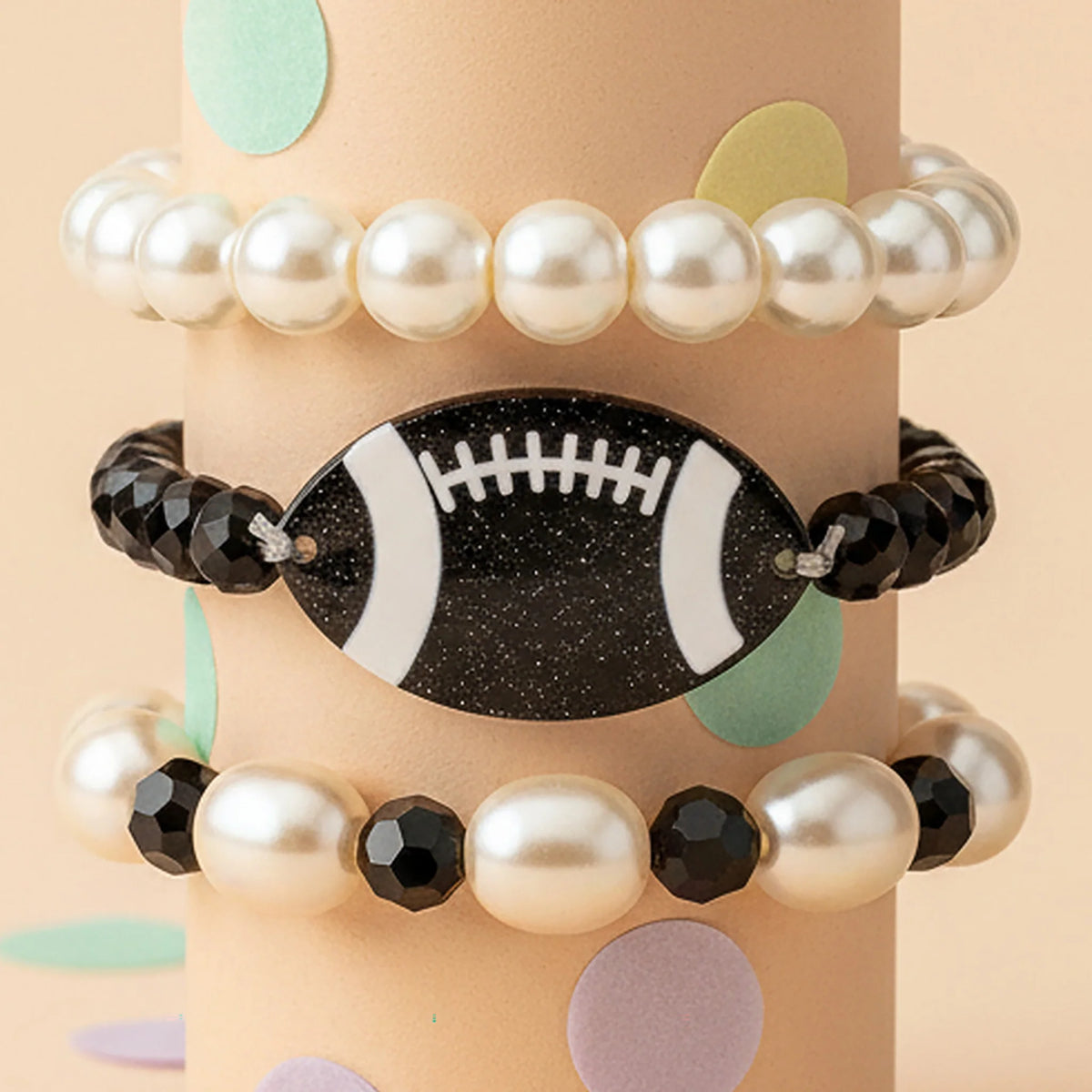 Pearl & Pigskin Bracelet Stack