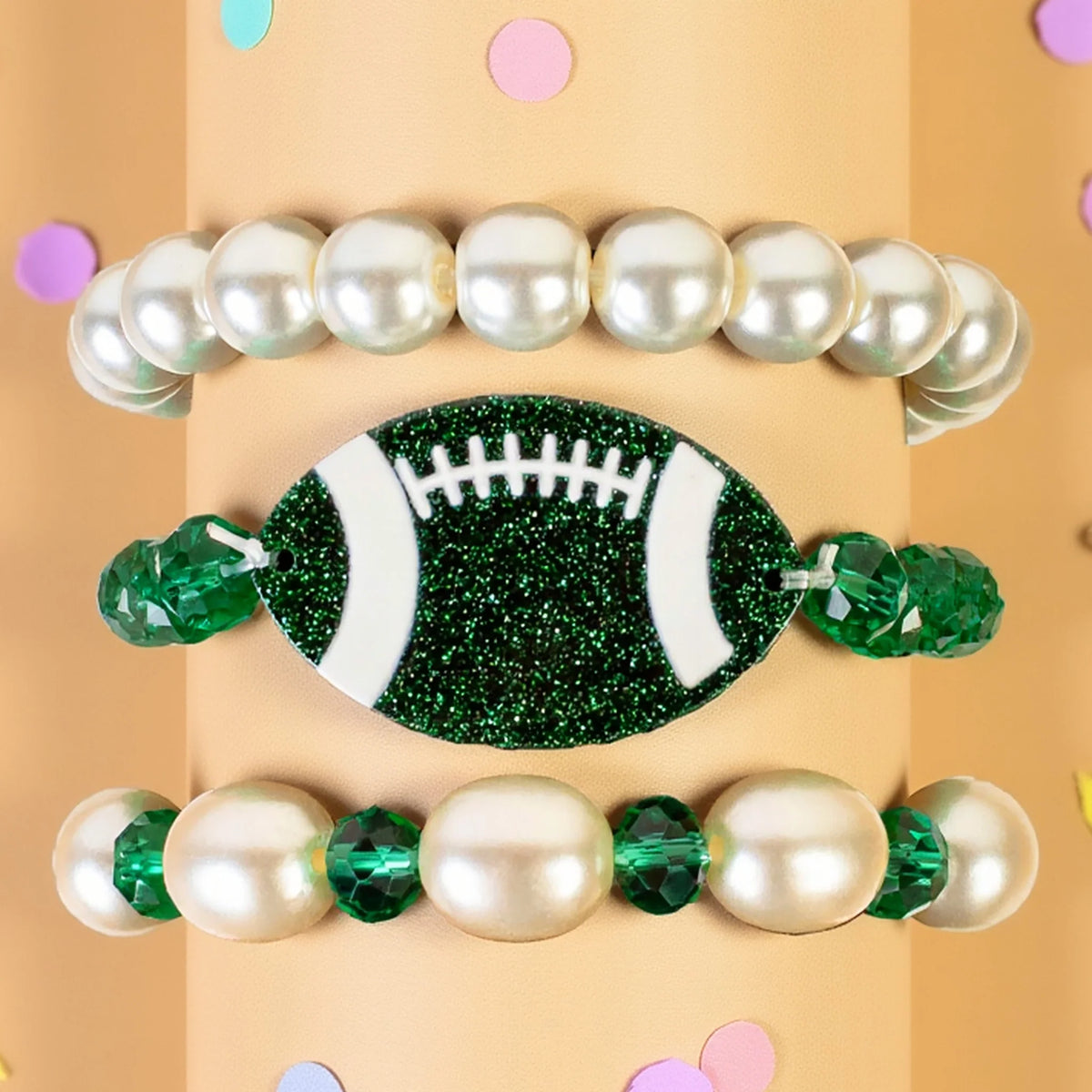 Pearl & Pigskin Bracelet Stack