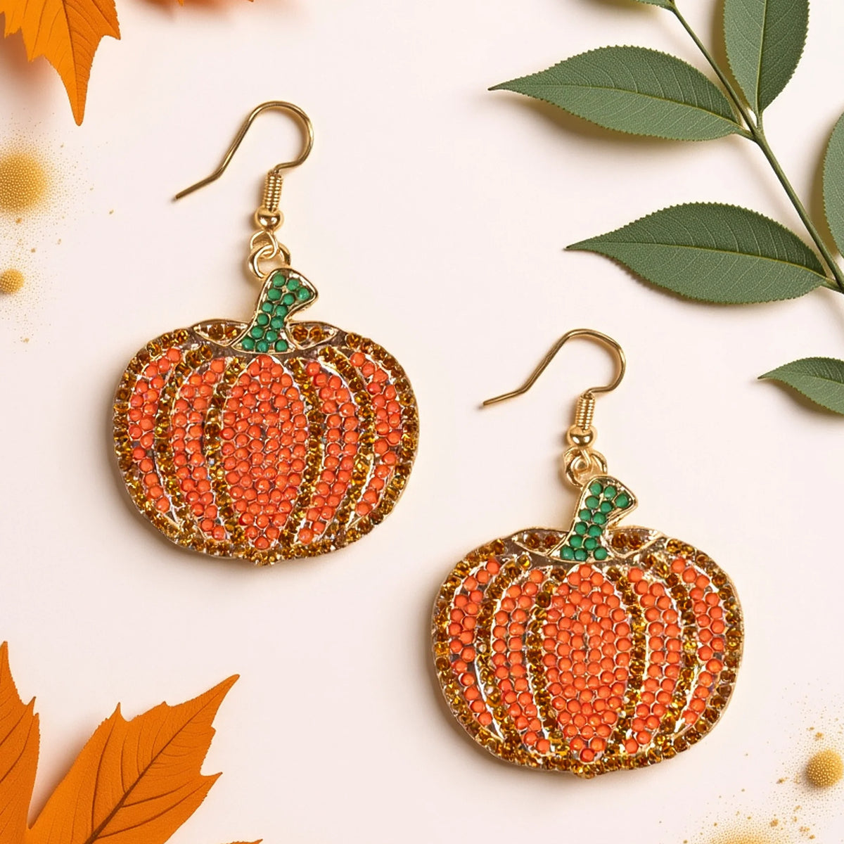 Crystal Pumpkin Sparkle Earrings