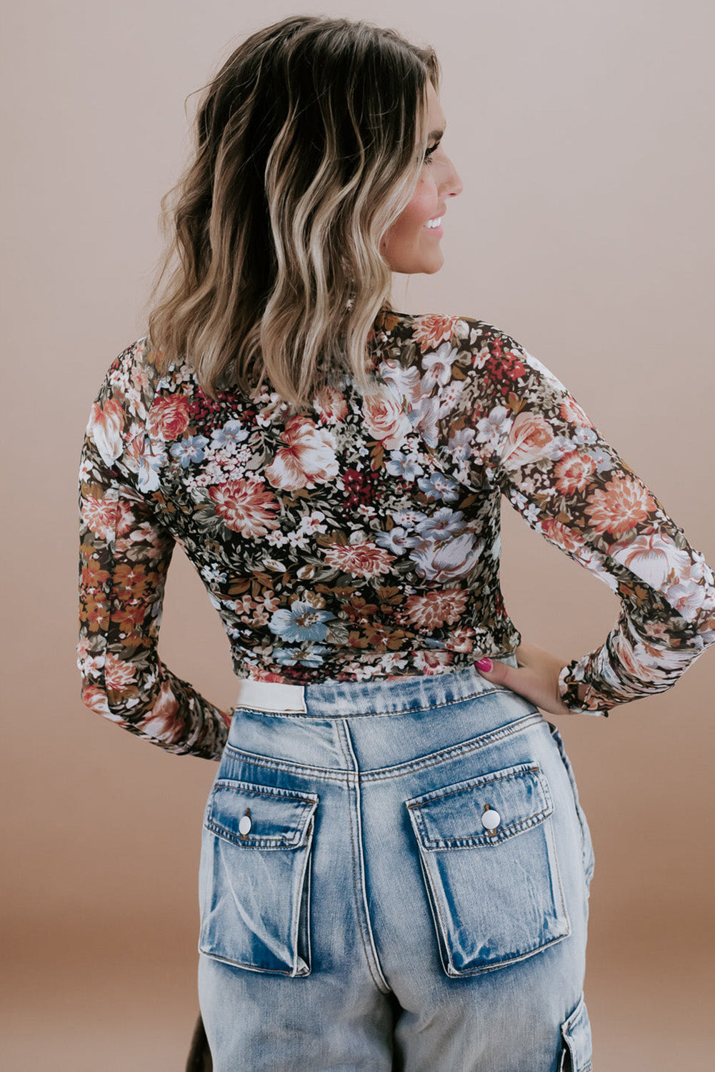Autum Bloom Mesh Top