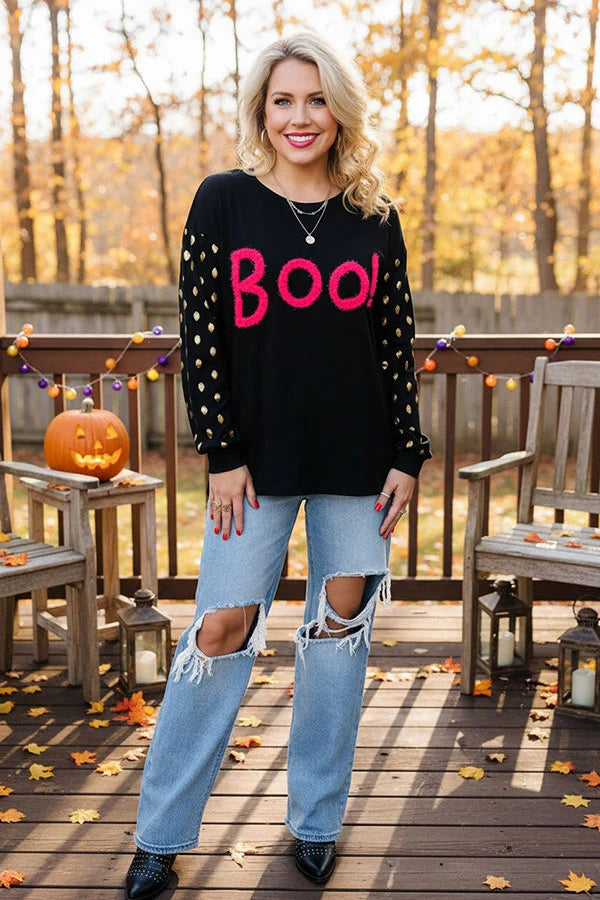 BOO Polka Dot Top