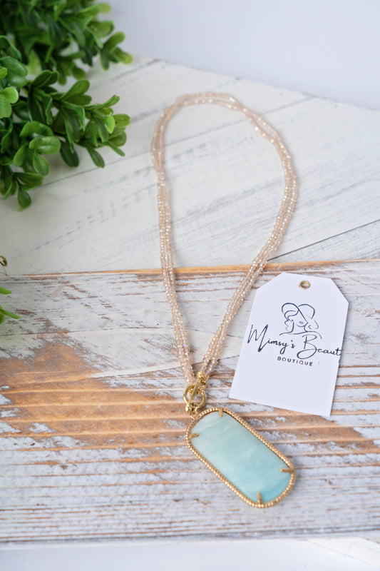Aqua beaded necklace