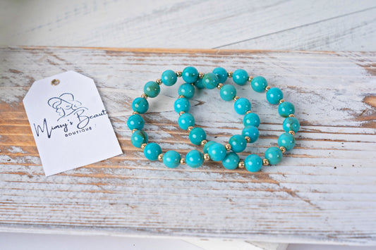 Set of two Turquoise beaded bracelets