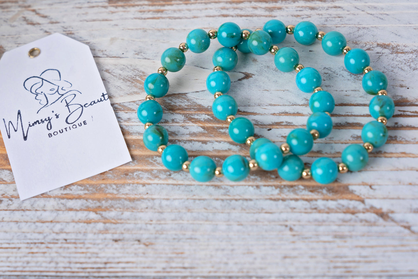Set of two Turquoise beaded bracelets