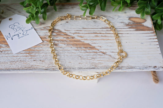 Gold chain chocker necklace