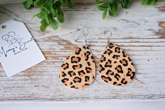 Cheetah Teardrop Earrings