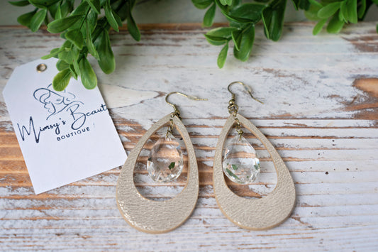 Gold and Rhinestone teardrop earrings