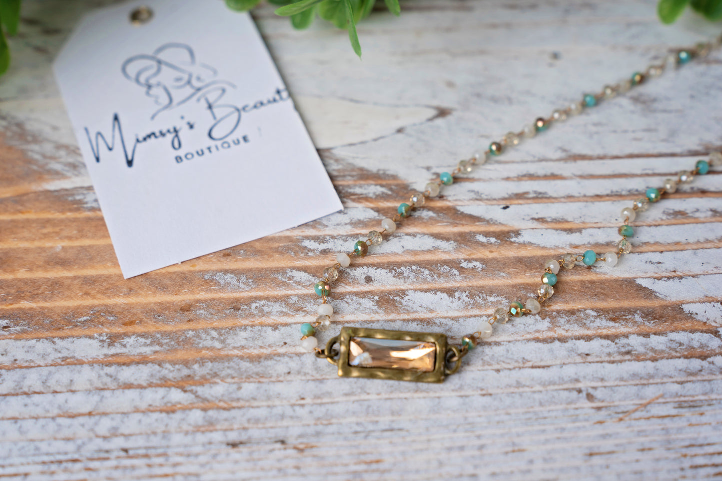 Brown beaded choker necklace
