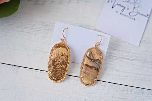 Brown Swirl Drop Earrings