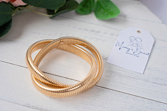 Gold Twist Bangle Bracelet