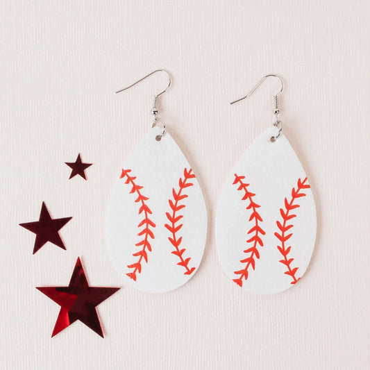 Baseball Teardrop Earrings