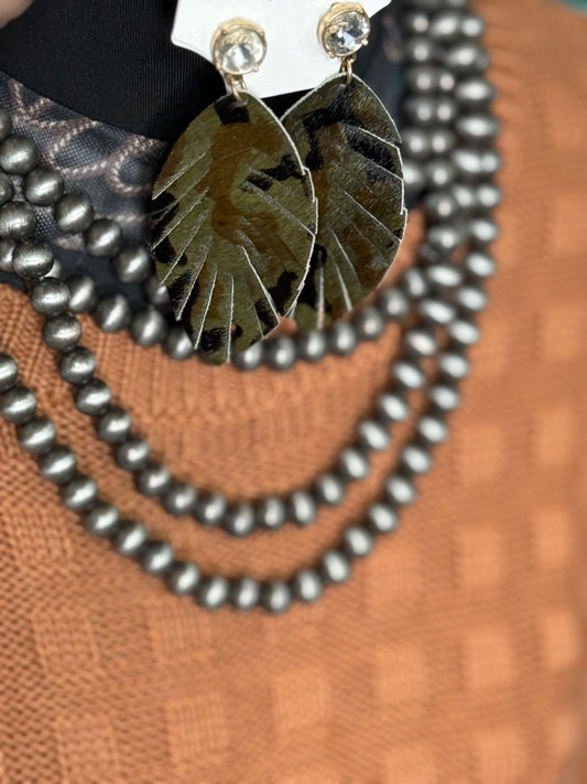 Camo Teardrop Earrings