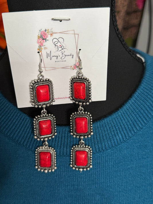 Crimson Cascade Earrings