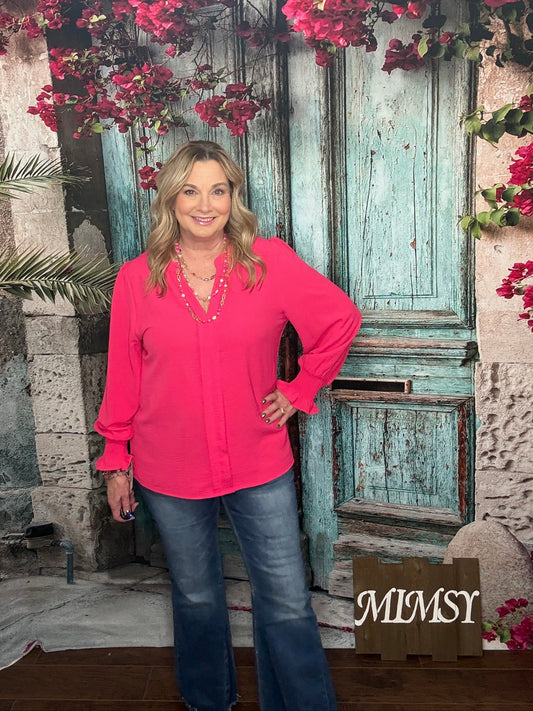 Pink Radiance Ruffle Top