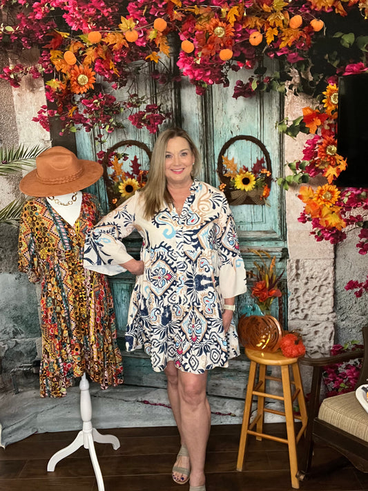 Tribal Scroll Dress - Pre-Orders
