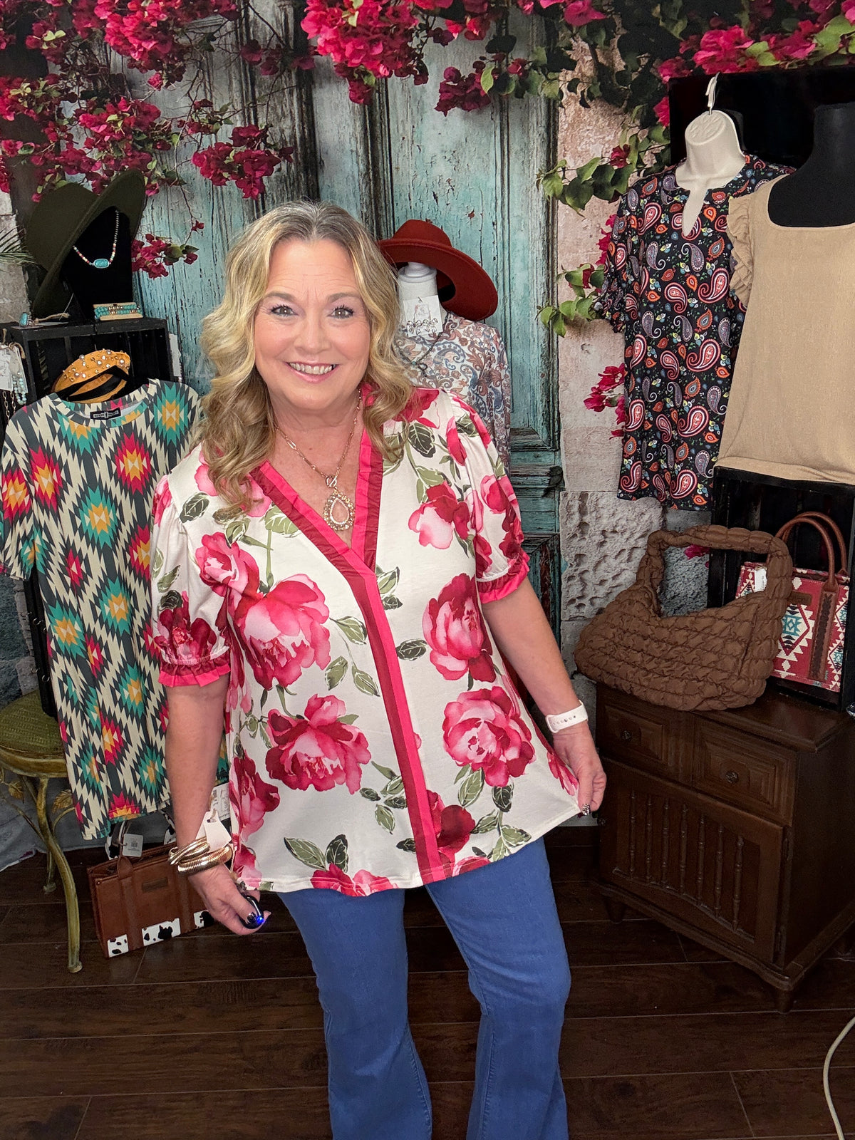 Blush Garden Ruffle Top