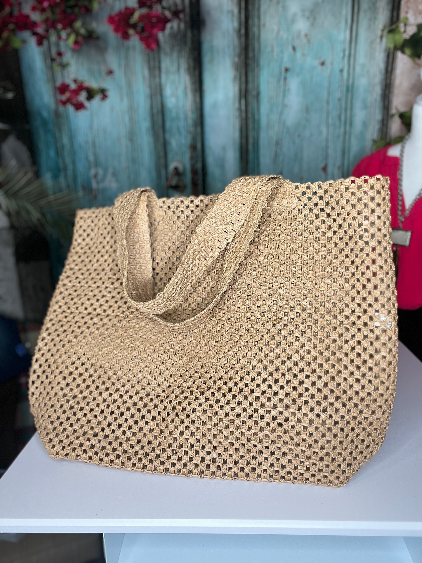 Sunset Shores Straw Tote