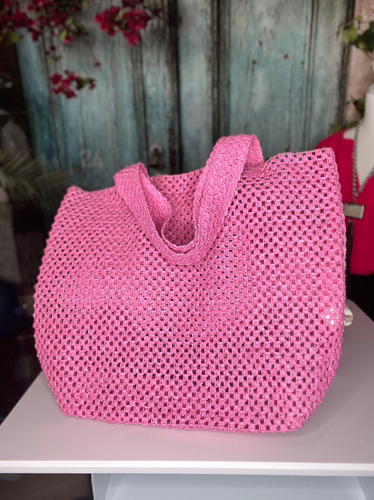 Sunset Shores Straw Tote