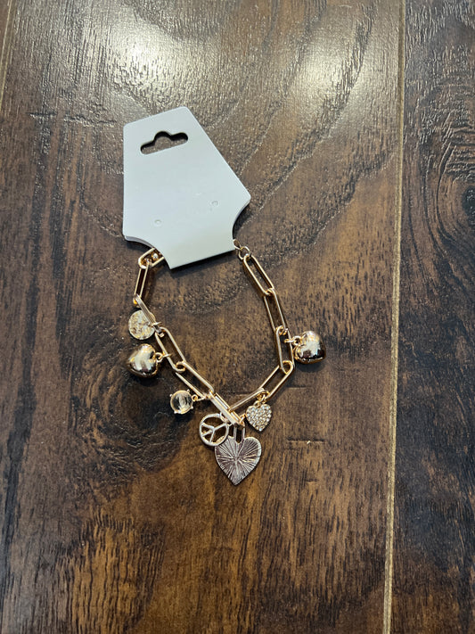 Charming Heart Gold Bracelet