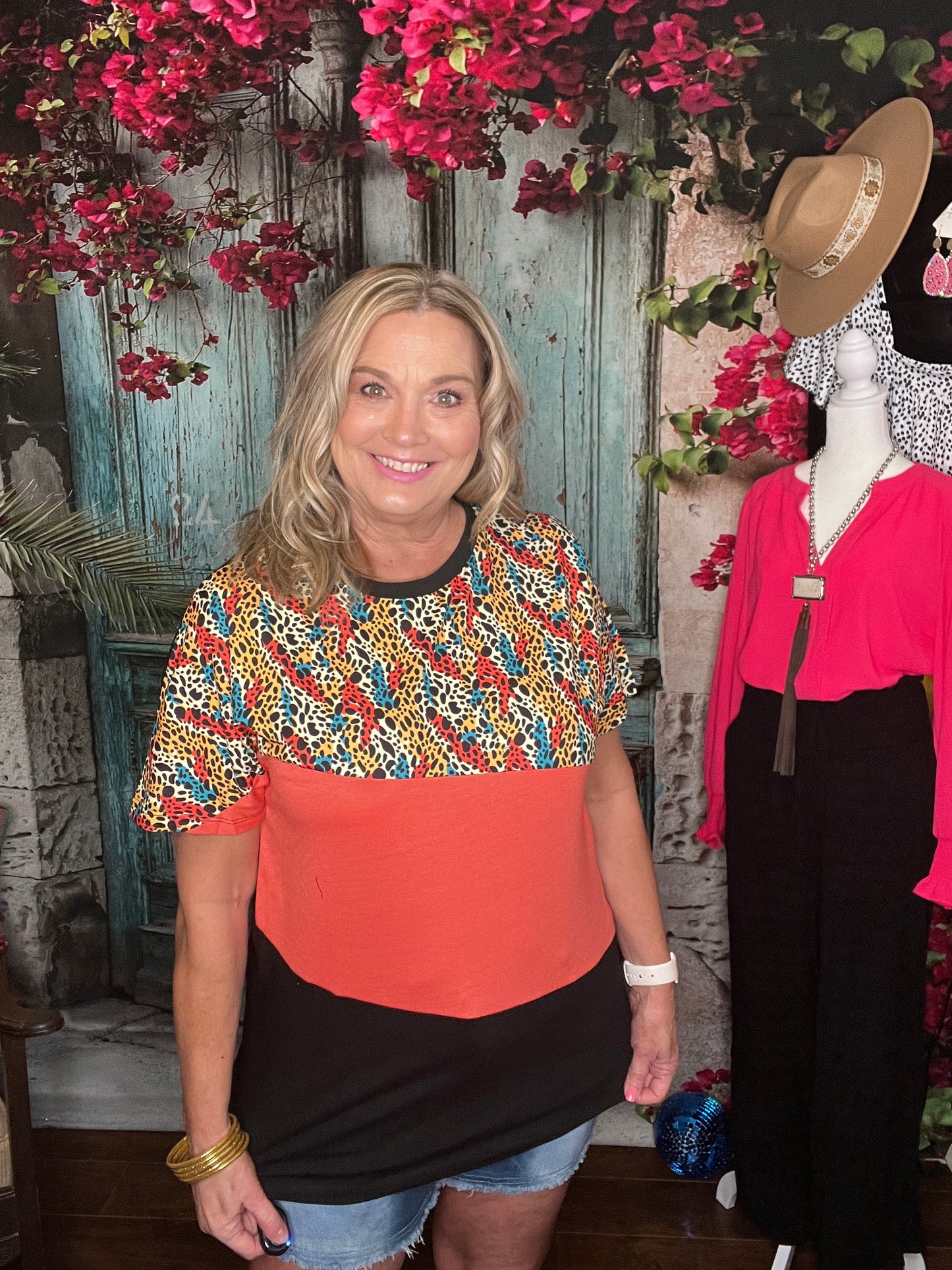 The Bold Block Cheetah Top