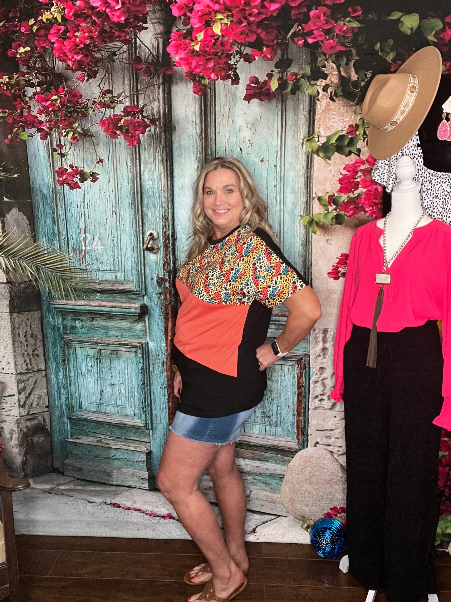 The Bold Block Cheetah Top