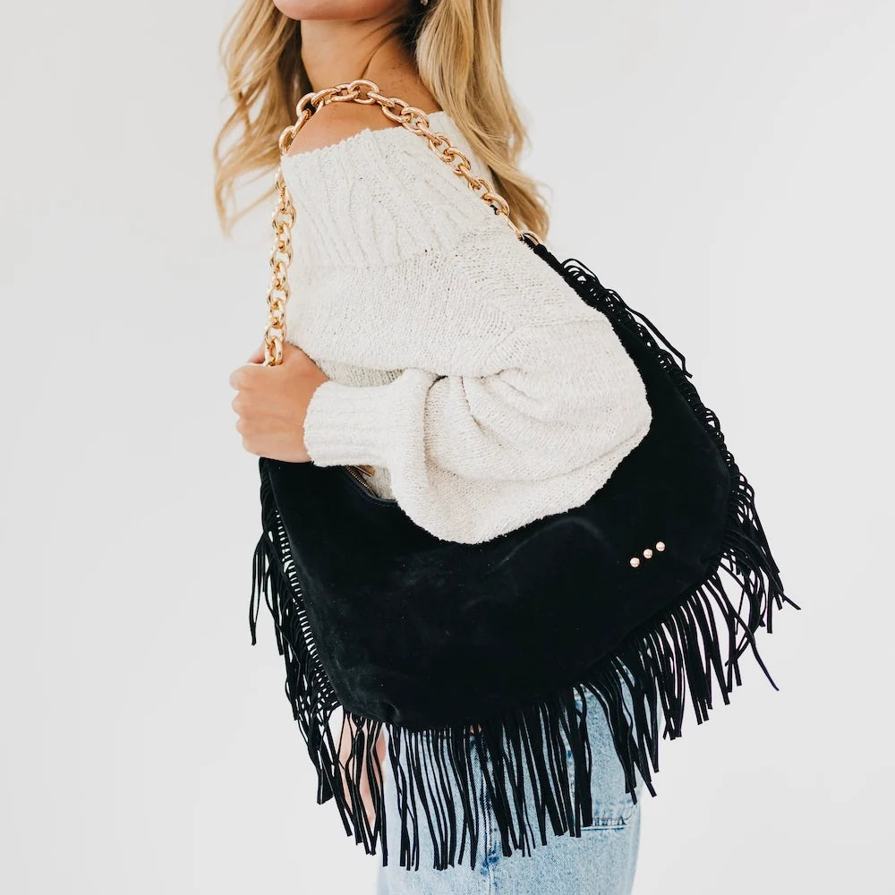 Loretta Suede Fringe Slouchy Bag - PRE ORDER