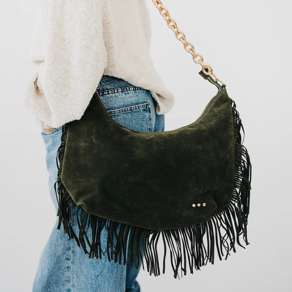 Loretta Suede Fringe Slouchy Bag - PRE ORDER