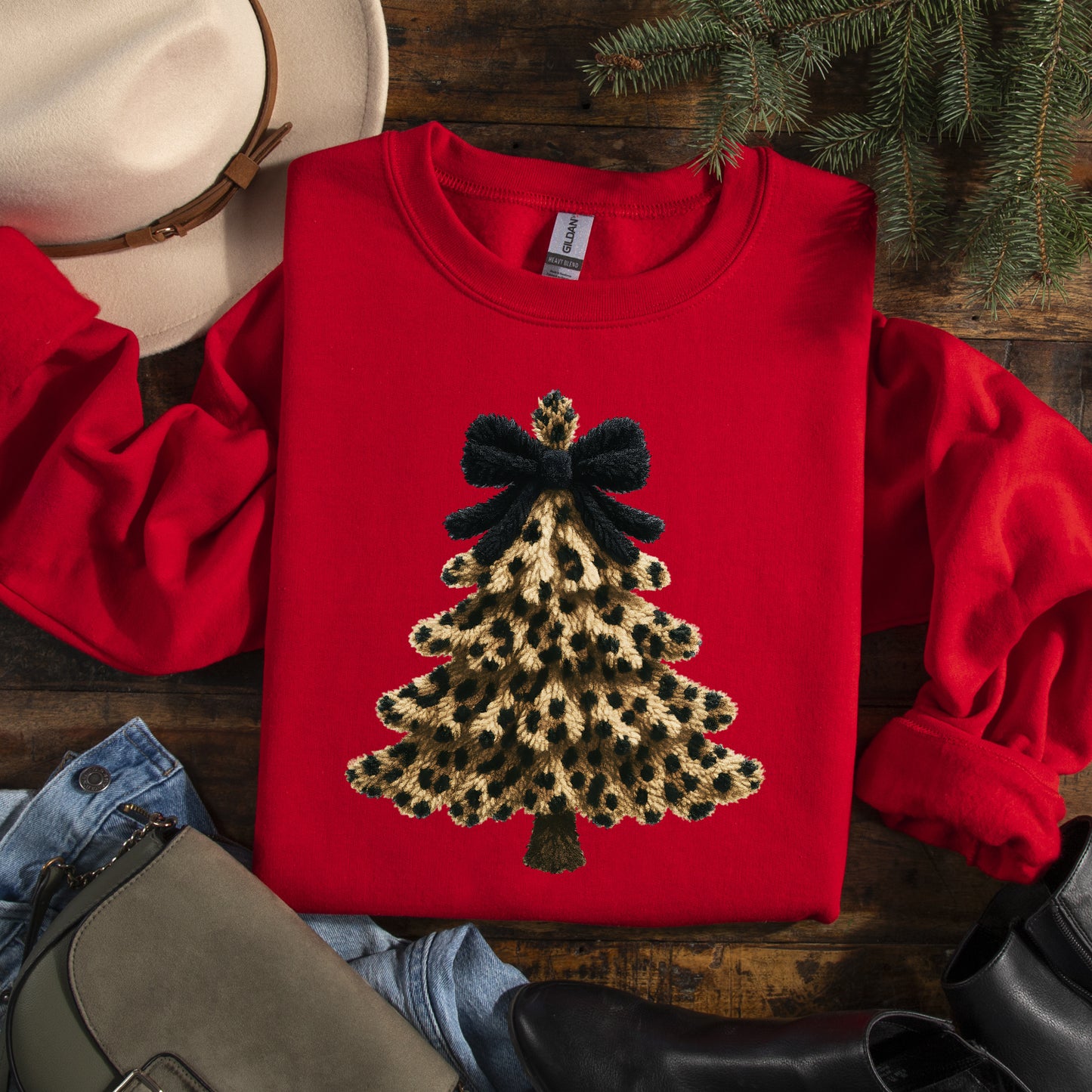 Cheetah Christmas Tree Graphic - PRE ORDER