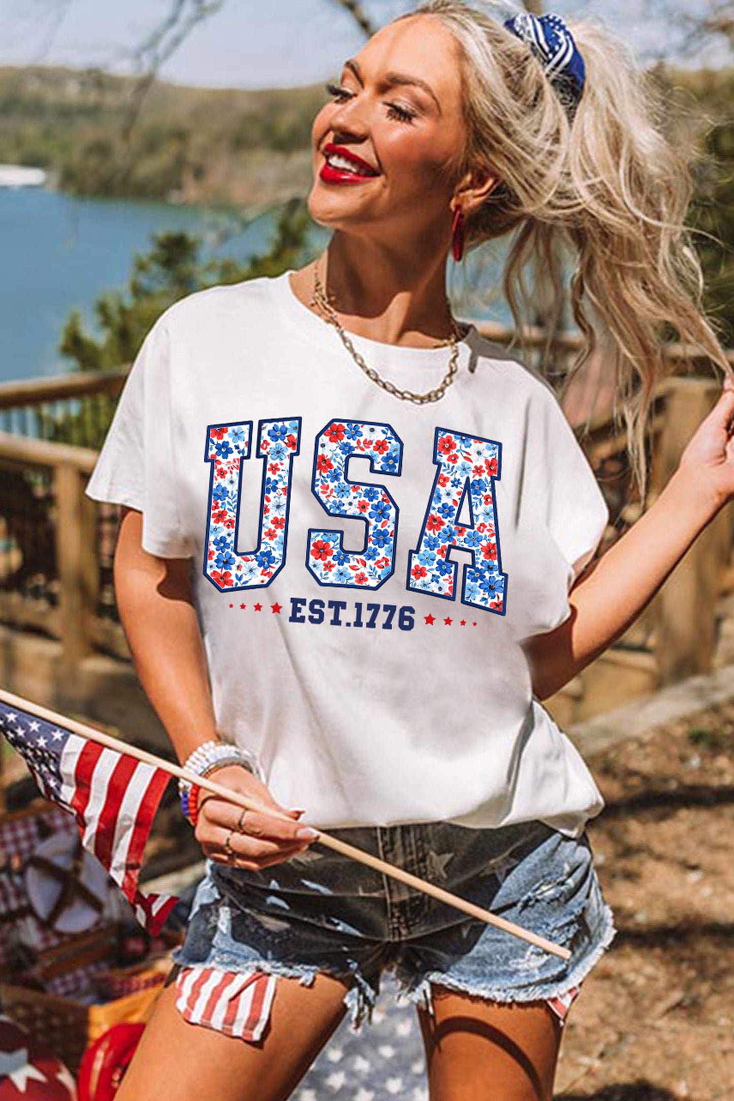 USA in Full Bloom Tee - PRE ORDER