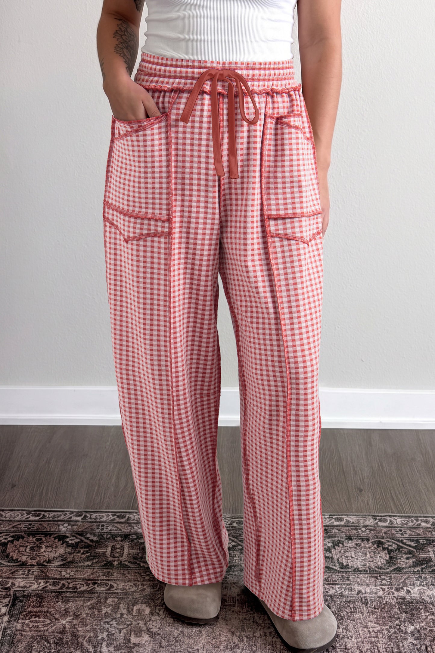 Rustic Red Plaid Pants - PRE ORDER