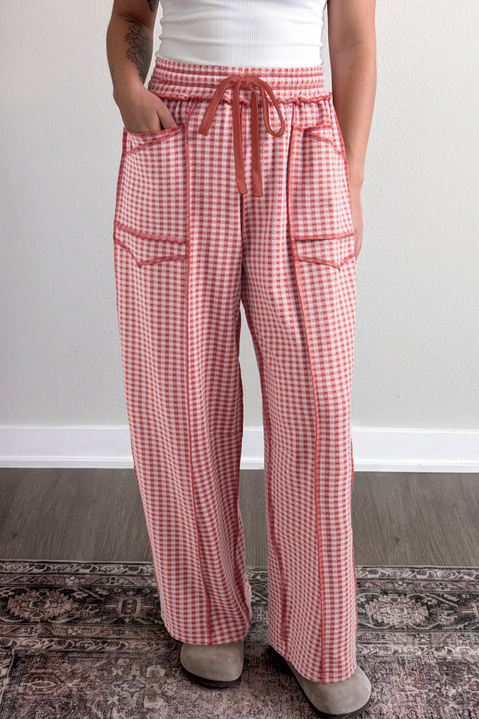 Rustic Red Plaid Pants - PRE ORDER
